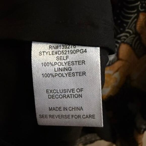 Daniel Rainn M Floral Long Sleeve Mini Dress Black Gold Boho Sheer Whimseygoth - Picture 5 of 8